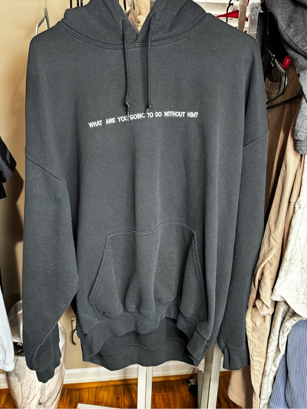 Boys Lie Black Pullover Hoodie with White Chest Text